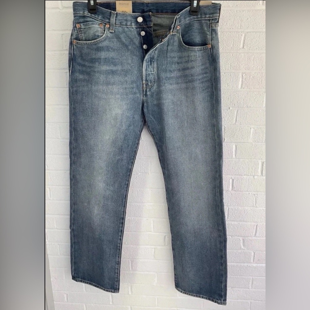 NWT 501 Original Stretch Straight Leg Button Fly Jeans Mens 36x32